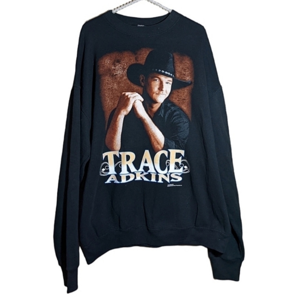 Vintage 1997 Trace Adkins County Music Singer Black Sweatshirt Men's XL USA Made
